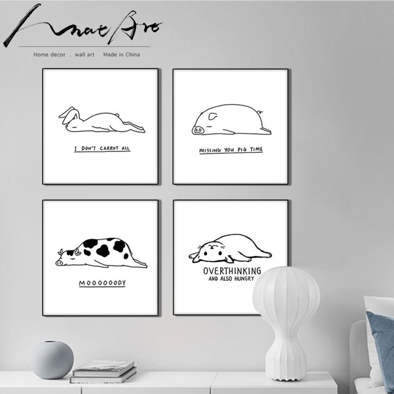 Children-repeatedly-decorating-wall-canvas-art-cat-cow-rabbit-minimalist-illustration-Black-and-white-painting-wall-1.jpg