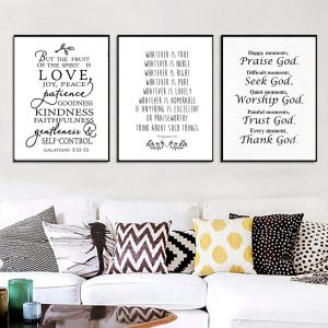 Christian Canvas Painting Poster Bible Verse Quote Home Decor Bible  Thank God Religious Quote Poster Living Room No Frame