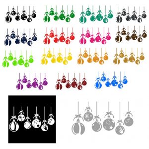 Christmas Baubles For Shop Window & Wall Decorations Stickers Decor Art Decals Mural Decor Diy Deco Removable Stickers Small Set