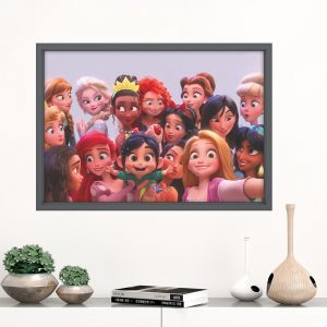 Cinderalle Elsa Rapunzel Anna Belle Anime Princess Wall Stickers Home Decor Movie Poster Kids Room Mural Art 3d Window Decals