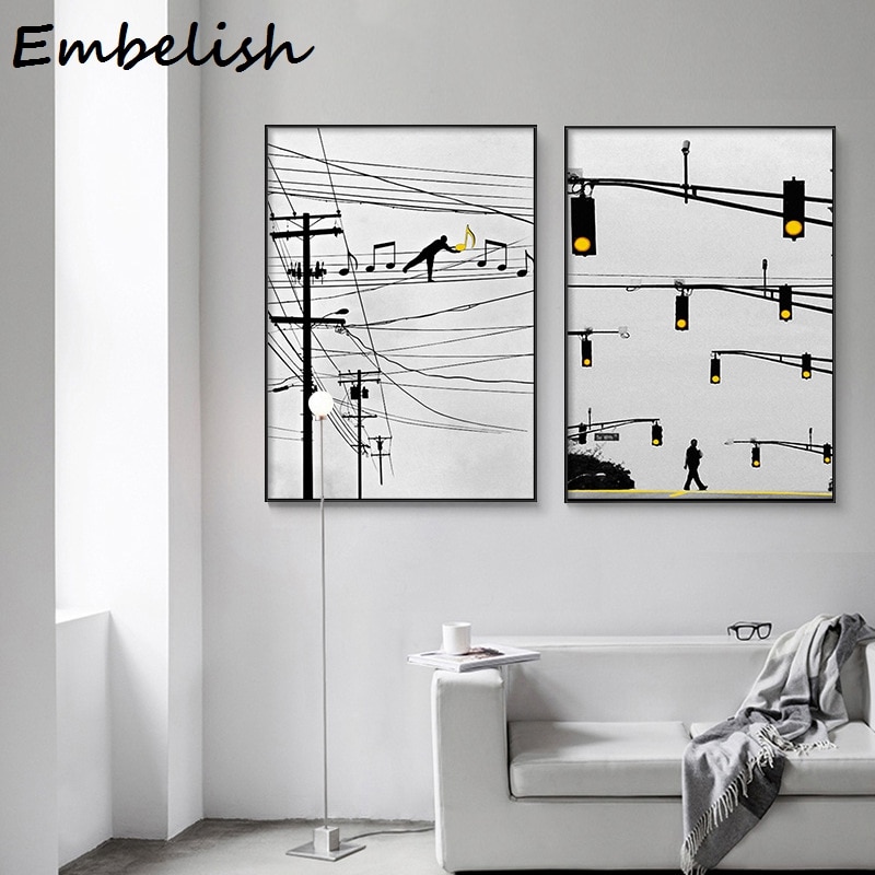 City-Scenery-Yellow-Light-musical-note-Cable-Picture-Home-Decor-Print-Poster-Nordic-Canvas-Living-Room-1.jpg