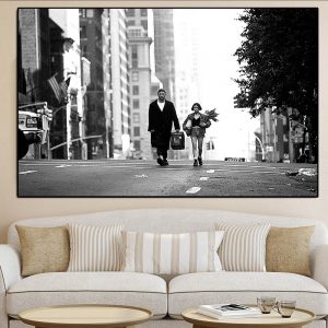 Classic Movie Leon The Professional Black and White Poster Canvas Painting Poster Wall Art Home Decor Unframed