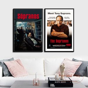 Classic TV Series Show The Sopranos Gangster Mafia Art Painting Vintage Canvas Poster Wall Home Decor