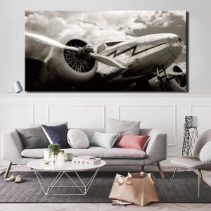 Classic Vintage Airplane Pictures Oil Painting on Canvas Posters and Prints Cuadros Wall Art Pictures For Living Room