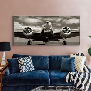 Classic Vintage Airplane Pictures Oil Painting on Canvas Posters and Prints Cuadros Wall Art Pictures For Living Room