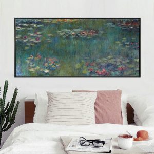 Claude Monet Water Lotus Canvas Art Print Poster, Abstract Art Wall Pictures for Living Room Decoration, Wall Canvas Art Decor