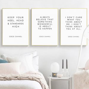 CoCo Quotes Posters Print Fashion Inspirational Saying Wall Art Canvas Painting Vogue Motivational Letters Pictures Home Decor
