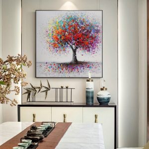 Colorful Art Trees Landscape Canvas Paintings Posters and Prints Wall Art Picture for Living Room Home Decoration