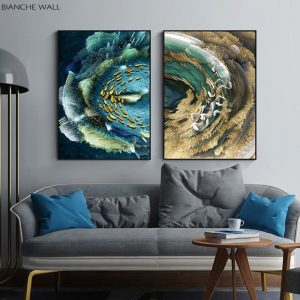 Colorful Geometric Abstract Nature Landscape Wall Art Canvas Poster and Print Modern Artwork Picture Painting Nordic Decoration