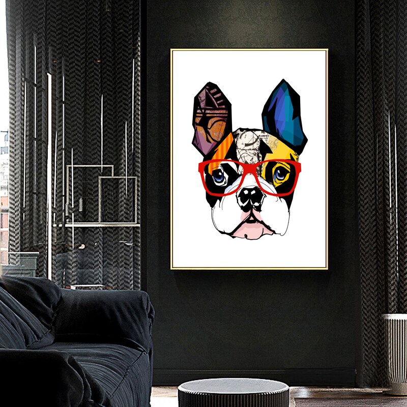 Colorful-sandy-dog-black-and-white-geometric-figure-Posters-And-Prints-Wall-Art-Canvas-Painting-Picture-2.jpg