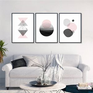 Creatively Abstract Canvas Paintings Geometric Triangles Nordic Poster Print Wall Art for Modern Kids Living Rooms Home Decor