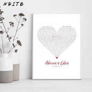 Custom Name Poster Couple Anniversary Wall Art Canvas Print Minimalist Heart Painting Decorative Nordic Picture Modern Decor