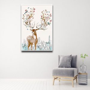 Custom Sika Deer Nordic Posters And Prints Wall Art Canvas Painting Canvas Painting For Living Room Wall Pictures Baby Kids Room