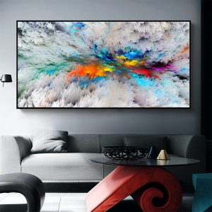 Wall Art Landscape Picture Canvas Print Abstract Cloud Painting For Living Room Home Decor No Frame