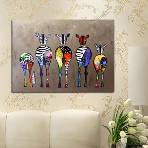 DIY Oil Painting Canvas Large Size Colorful Zebra Printing Home Decor For Living Room Office Decoration Wall Art 12483