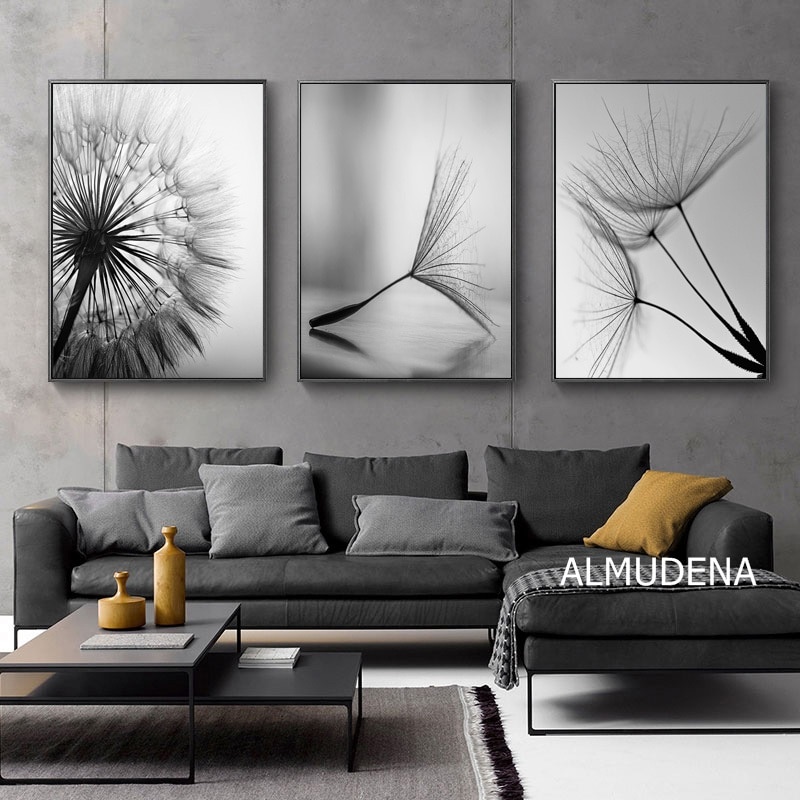 Dandelion Flower Canvas Painting Modern Black White Art Pictures For Home Decoration Living Room Abstract Wall Poster No Frame Nordic Decor - Modern Home Decor Living Room