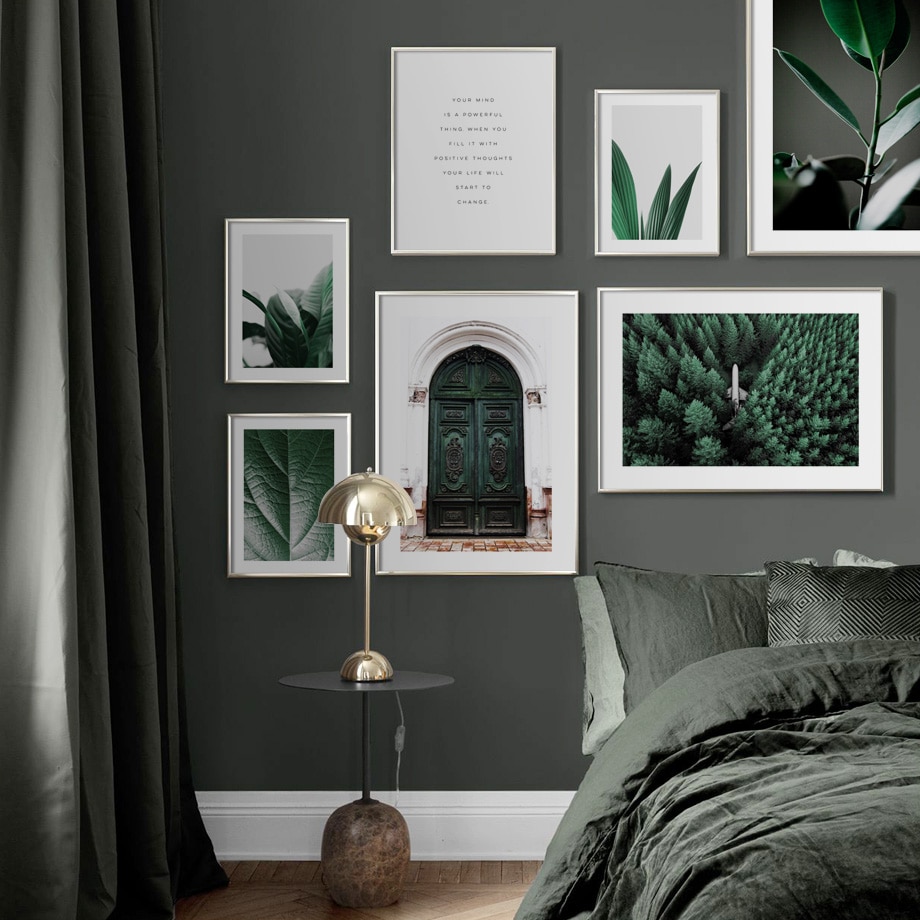 Dark-Green-Door-Leaves-Plant-Quotes-Nordic-Posters-And-Prints-Wall-Art-Paper-Painting-Wall-Pictures-2.jpg