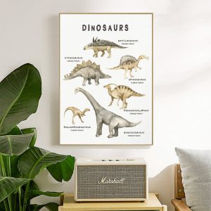 Dinosaur Illustration Art Print Modular Nursery Wall Art Canvas Painting Dinosaur Poster Nordic Wall Picture Boy Kids Room Decor