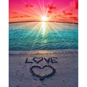 Diy 5D Diamond Painting Beach By Number Kits, Painting Cross Stitch Full Drill Crystal Rhinestone Embroidery Pictures Arts Craft