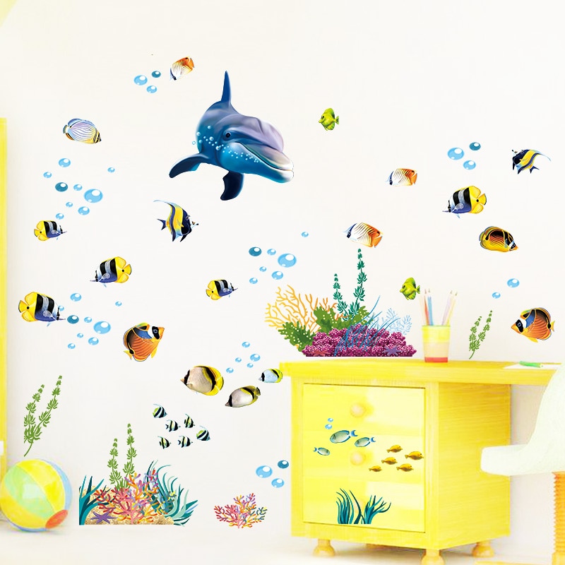 Dolphin-Fish-Aquarium-Ocean-Wall-Stickers-For-Kids-Rooms-Bathroom-Kitchen-Home-Decor-Cartoon-Animals-Decals-3.jpg