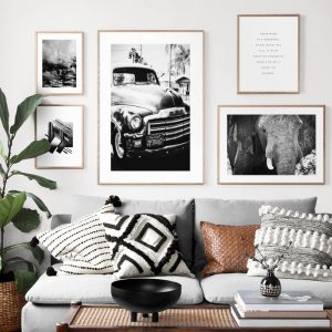 Elephant Car Bridge Quotes Vintage Poster Wall Art Canvas Painting Nordic Posters And Prints Wall Pictures For Living Room Decor
