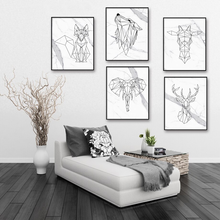 Elephant-Deer-Giraffe-Fox-Wolf-Wall-Art-Canvas-Painting-Posters-Black-And-White-Geometric-Lines-Living-1.jpg