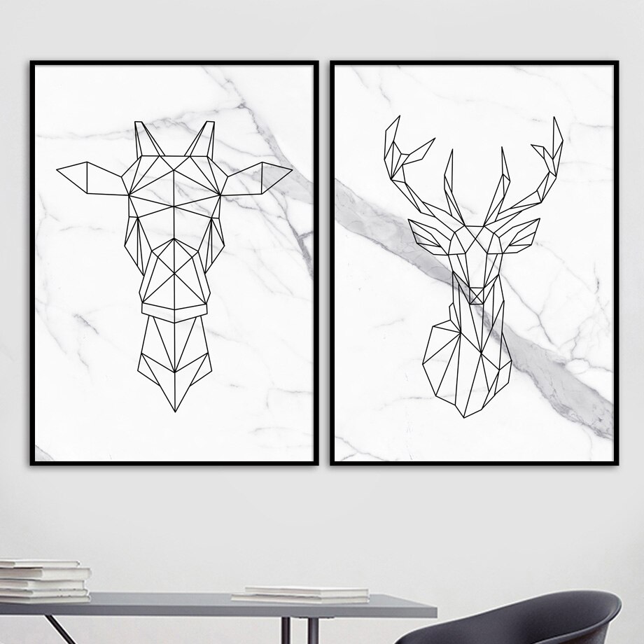 Elephant-Deer-Giraffe-Fox-Wolf-Wall-Art-Canvas-Painting-Posters-Black-And-White-Geometric-Lines-Living-3.jpg