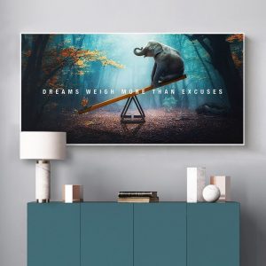 Elephant butterfly Canvas Poster Fantasy Wall Art Painting Nordic Posters and Prints Wall Pictures for Living room Home Decor