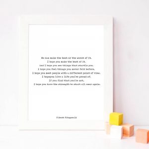 F Scott Fitzgerald Inspirational Quote Poster Prints Kids Room Wall Art Canvas Painting Wall Picture Decor Motivational Gift