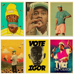 Famous Singer Tyler The Creator Poster Retro Vintage Poster Canvas painting Painting Wall Art for home/bar Decors
