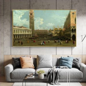 Famous painting Vintage Street Scenery Art by Antonio Canaletto Canvas painting Wall Art for Living Room Home Decor (No Frame)