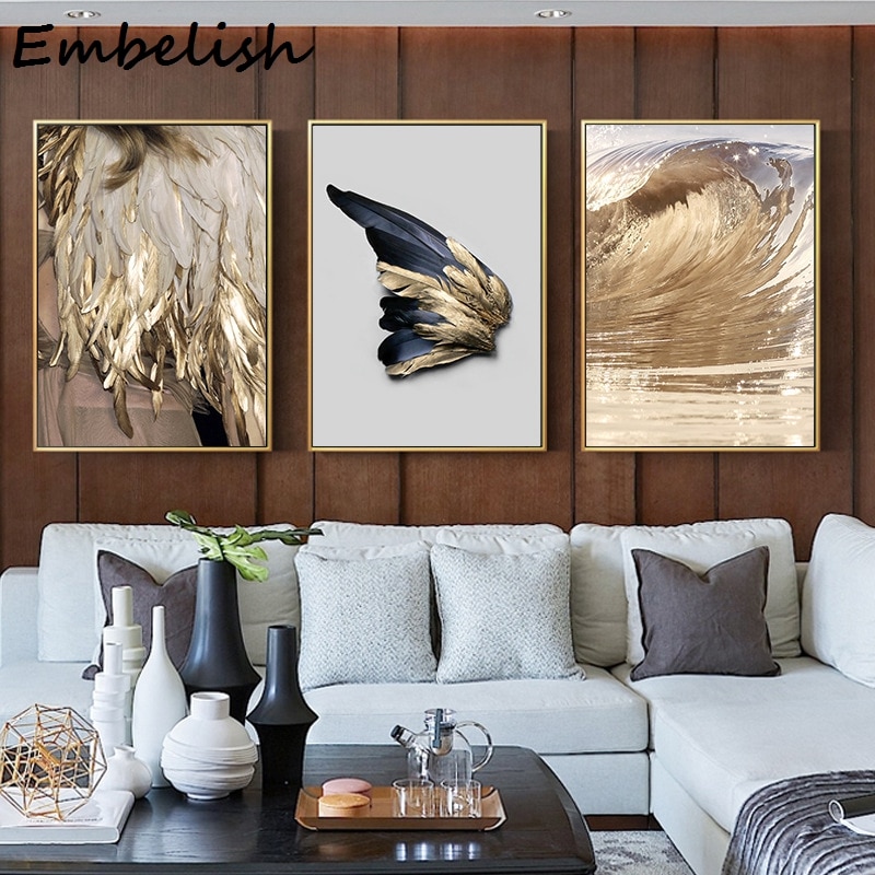 Fancy-Golden-feather-a-Butterfly-wing-Great-waves-modern-decorative-Picture-Canvas-Wall-Art-Poster-for-4.jpg