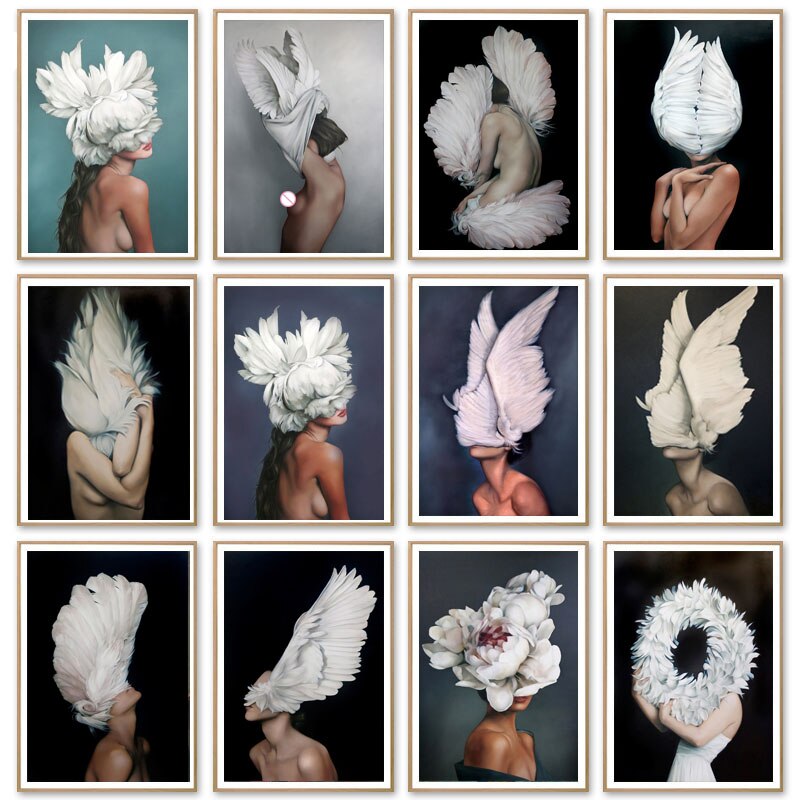 Flowers-Feathers-Woman-Abstract-Canvas-Painting-Wall-Art-Print-Poster-Picture-Decorative-Painting-Living-Room-Home-6.jpg