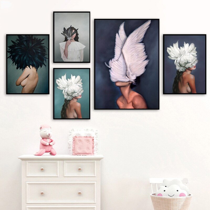 Flowers-Feathers-Woman-Abstract-Canvas-Painting-Wall-Art-Print-Poster-Picture-Decorative-Painting-Living-Room-Home-7.jpg