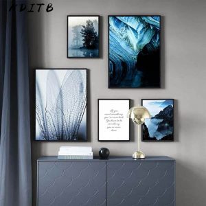 Foggy Mountain Forest Wall Poster Nature Landscape Canvas Print Nordic Scenery Painting Scandinavian Art Home Decoration Picture