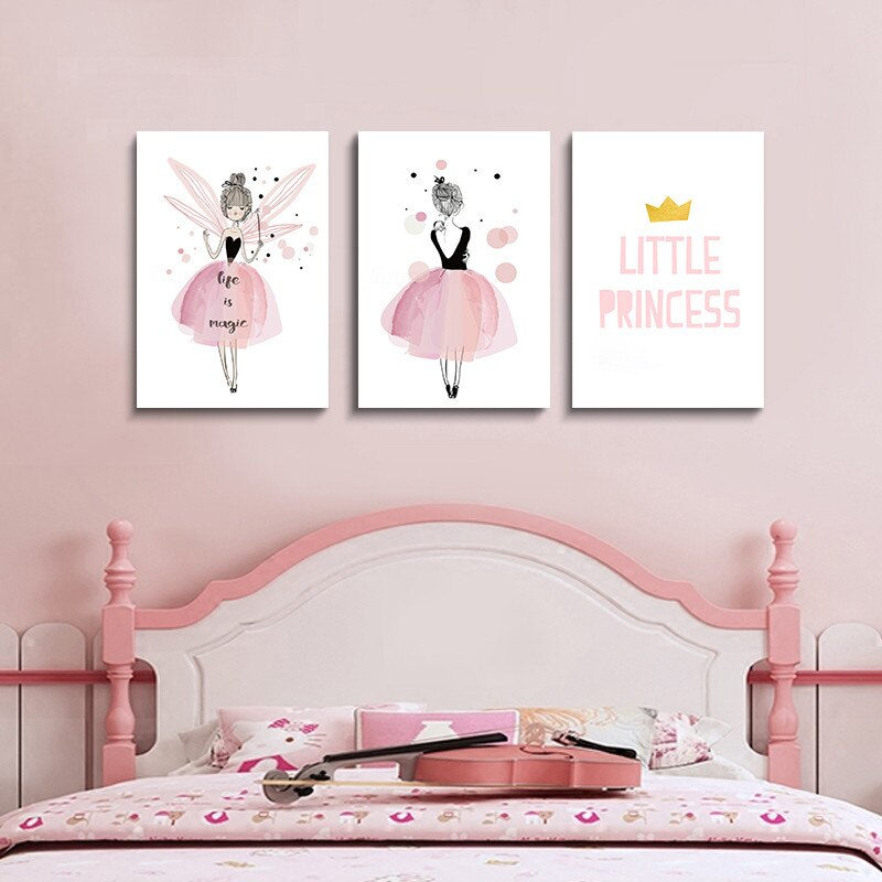 Framed-Pink-Nursery-Wall-Art-Poster-Print-Fairy-Quote-Little-Princess-Girl-Bedroom-Decoration-Picture-Kids-4.jpg