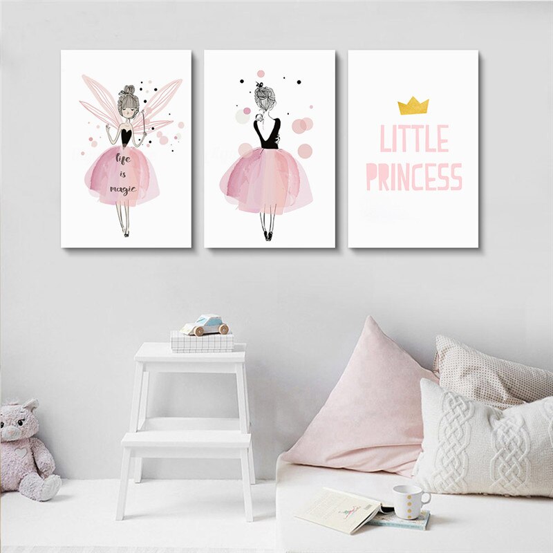 Framed-Pink-Nursery-Wall-Art-Poster-Print-Fairy-Quote-Little-Princess-Girl-Bedroom-Decoration-Picture-Kids-5.jpg