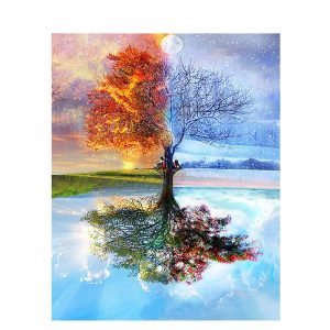 Frameless Four Seasons Tree Landscape DIY Painting By Numbers Kit Paint Gigital Oil Canvas Painting Calligraphy For Home Decor