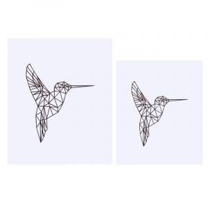 Frameless Geometric Flying Woodpecker Canvas Art Print Painting Poster, Wall Pictures Kids Room Wall Decal For Home Decoration