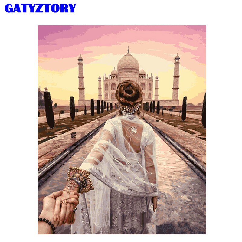 GATYZTORY DIY Paint by Number Flower Picture Colouring Zero Basis  HandPainted Painting By Number For Adults On Canvas Unique Gif