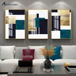 Geometric Abstract Gold Poster Modern Canvas Painting Nordic style Wall Art Print Decorative Picture Living Room Home Decoration