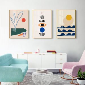 Geometric Abstract Scene Scandinavia Canvas Painting Wall Art Prints Poster Picture for Gallery Living Room Interior Home Decor