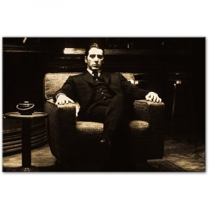 Godfather Al Pacino Vintage Movie Wall Posters And Prints Black Black And White Godfather Canvas Art Paintings For Living Room