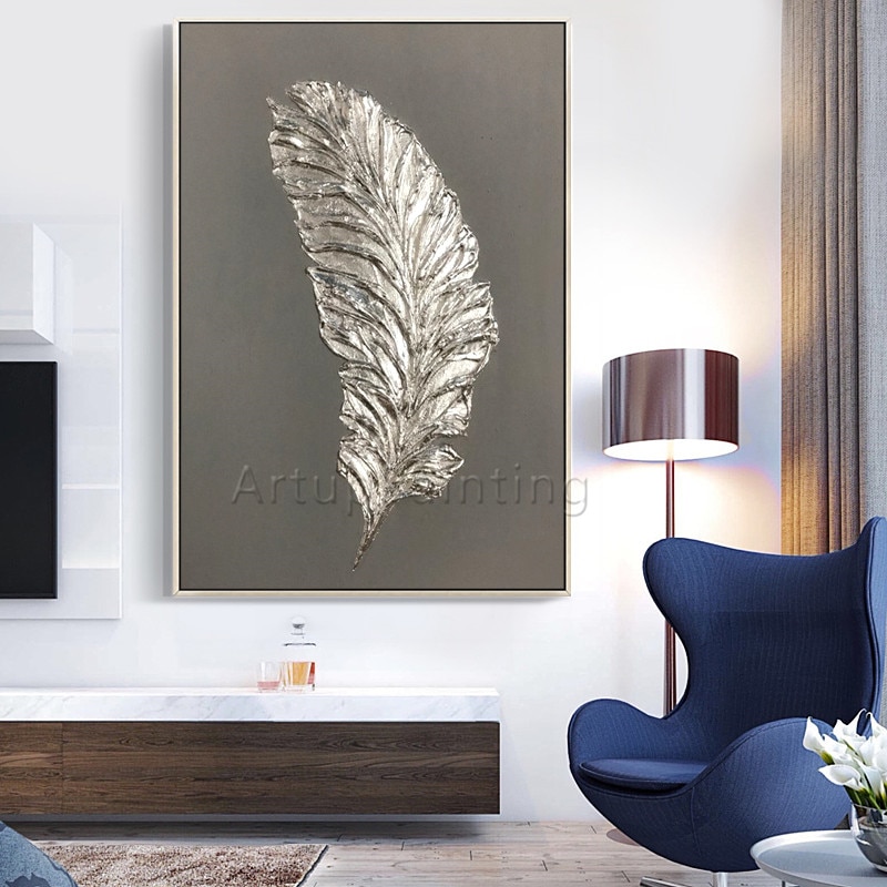 Gold-Feather-Art-Painting-on-Canvas-Acrylic-Wall-Art-Modern-Picture-Hand-Painted-Home-Quadros-Caudros-10.jpg