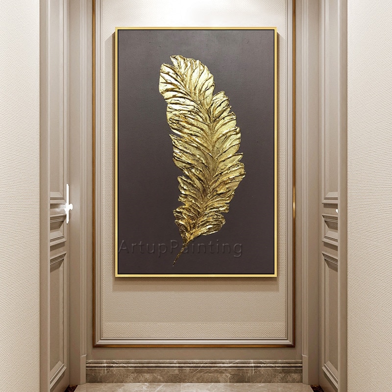 Gold-Feather-Art-Painting-on-Canvas-Acrylic-Wall-Art-Modern-Picture-Hand-Painted-Home-Quadros-Caudros-6.jpg