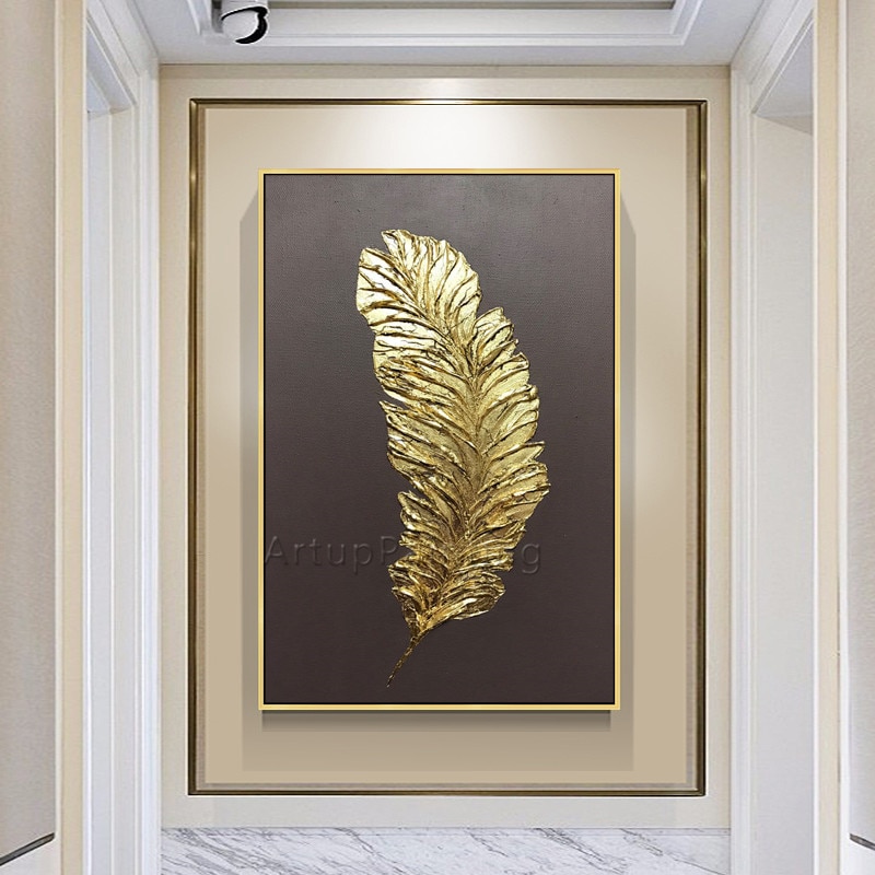 Gold-Feather-Art-Painting-on-Canvas-Acrylic-Wall-Art-Modern-Picture-Hand-Painted-Home-Quadros-Caudros-7.jpg