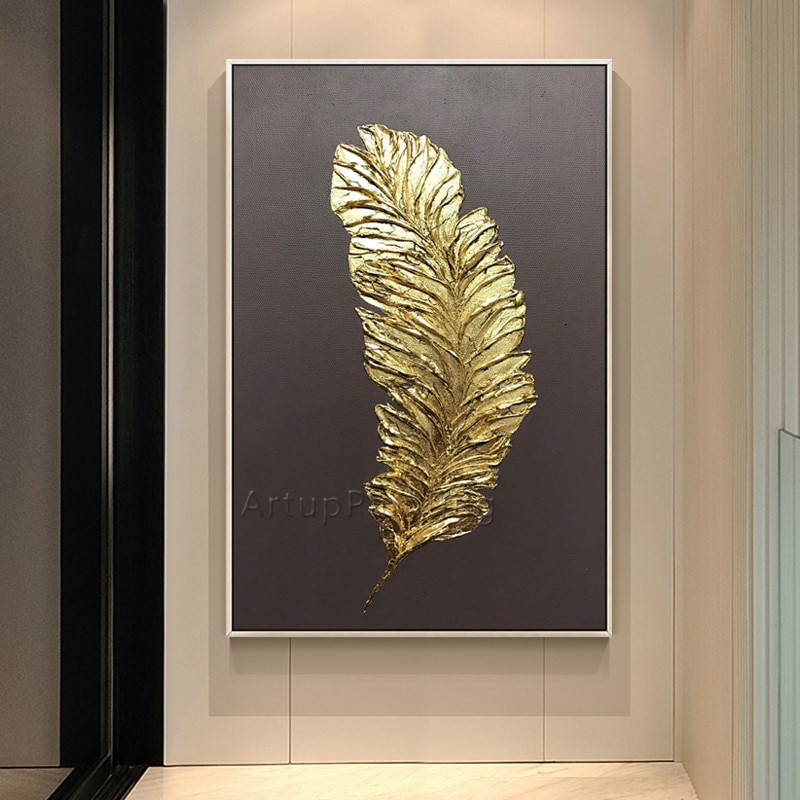Gold-Feather-Art-Painting-on-Canvas-Acrylic-Wall-Art-Modern-Picture-Hand-Painted-Home-Quadros-Caudros-9.jpg