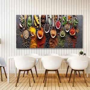 Grains Spices Spoon Peppers Kitchen Canvas Painting Cuadros Scandinavian Posters and Prints Wall Art Food Picture Living Room