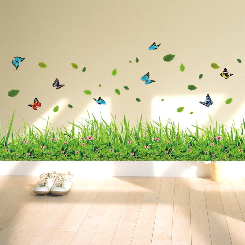 Sticker Studio Flower with Butterfly Wall Stickers for Living Room