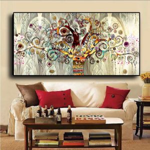 Gustav Klimt Landscape Tree of life Painting on Canvas Posters and Prints Scandinavian Wall Art Picture for Living Room Cuadros